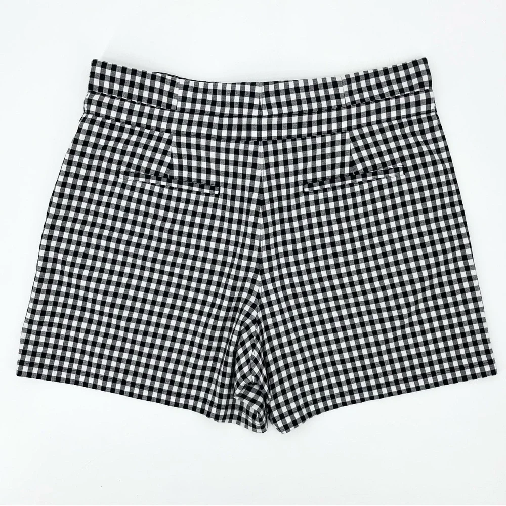 Rag & Bone Camille Cotton Black/White Gingham High Waist Paperbag Shorts Size 10